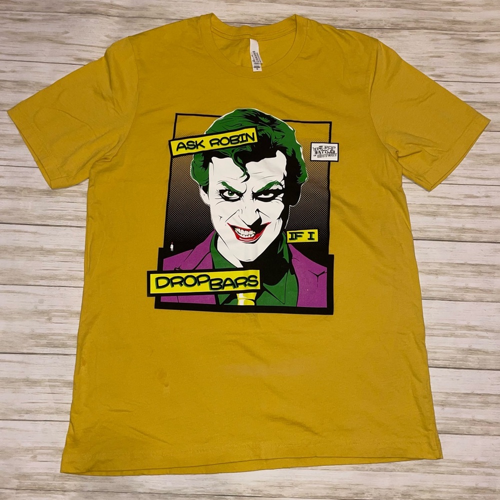 Bella Canvas Men’s Joker yellow graphic Tshirt Sz XL 🔥